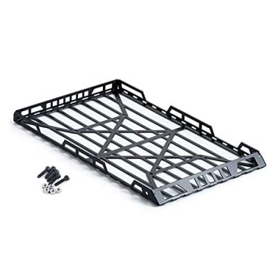 XEBRAD Edelstahl Dachgepäckträger Gepäckträger mit ABS Aufbewahrungsbox 1/24, for Axial, SCX24 AXI00002 RC Crawler Autoteile Dachgepäckträger für Spielzeugautos von XEBRAD